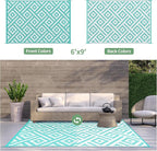 GENIMO Outdoor Rug for Patio Clearance, Reversible Plastic Straw Rugs for RV - Image 4
