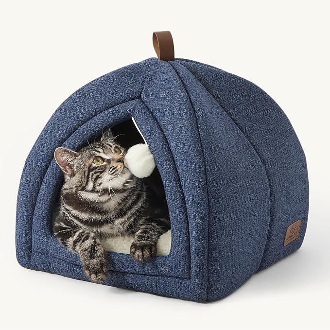 Bedsure Cat Beds for Indoor Cats - 2 in 1 Cat Cave House Tent for Kittens and by BEDSURE