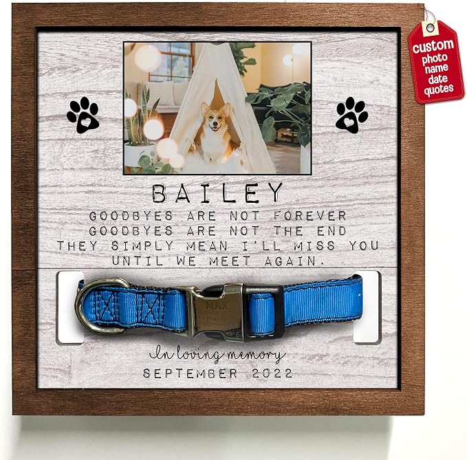 Customized Dog Picture Frames Pet Memorial Gifts Loss Dog Cat Grieving Picture by Bfigift