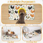 Dog Bowl Mat, Chickens Roosters Pet Feeding Mat - Image 7