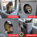 Kitty City Large Stackable Cat Condo & Cube House, Modular Indoor Cat Furniture - Image 2
