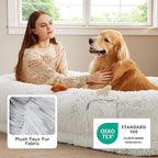Bedsure Calming Human Dog Bed, Fluffy Faux Fur Orthopedic Pet Bean Bed - Image 5