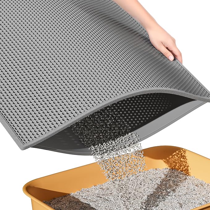 ESTHELLO Cat Litter Mat Large, Cat Litter Trapping Mat, Honeycomb Double Layer by ESTHELLO