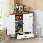 PakaLife Farmhouse Dog Food Storage Corner Cabinet, Dog Feeding Station - Image 8