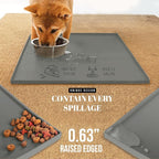 AVERYDAY 100% Waterproof Thicker Silicone Dog Food Mat, 0.63'' Raised Edge Bowl - Image 3