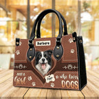 Personalized Pet Mom Leather Handbag – Custom Name Dog Cat Photo Purse - Image 5