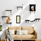 NUNU LAB Cat Wall Shelves Set, Scratching Post, Wall Shelves - Image 2