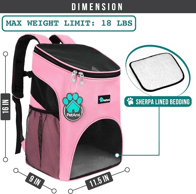 PetAmi Small Dogs and Cat Backpack Carrier, Airline Approved Pet Backpack - Image 2