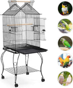 Yaheetech 57-Inch Rolling Open Top Roof Bird Cage - Image 4