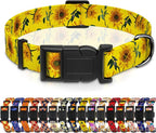 Dog Collar, Floral Boys Girls Puppy Collar, Adjustable Soft Pet Collar by Seyezo