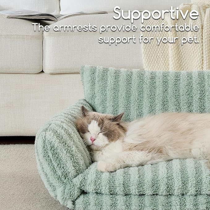 Hollypet Cat Bed Fluffy Plush Mutifuctional Double-Layer Soft Pet Couch - Image 4
