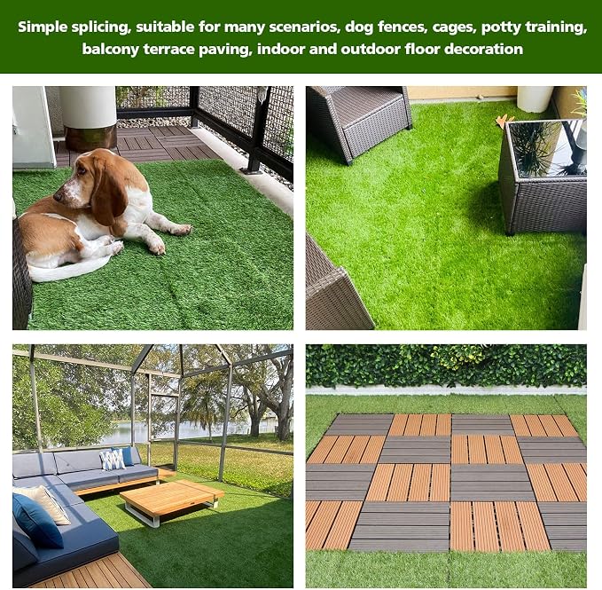 XLX TURF Interlocking Fake Grass Tiles Pad - Image 7