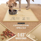 AVERYDAY 100% Waterproof Thicker Silicone Dog Food Mat, 0.63'' Raised Edge Bowl - Image 3