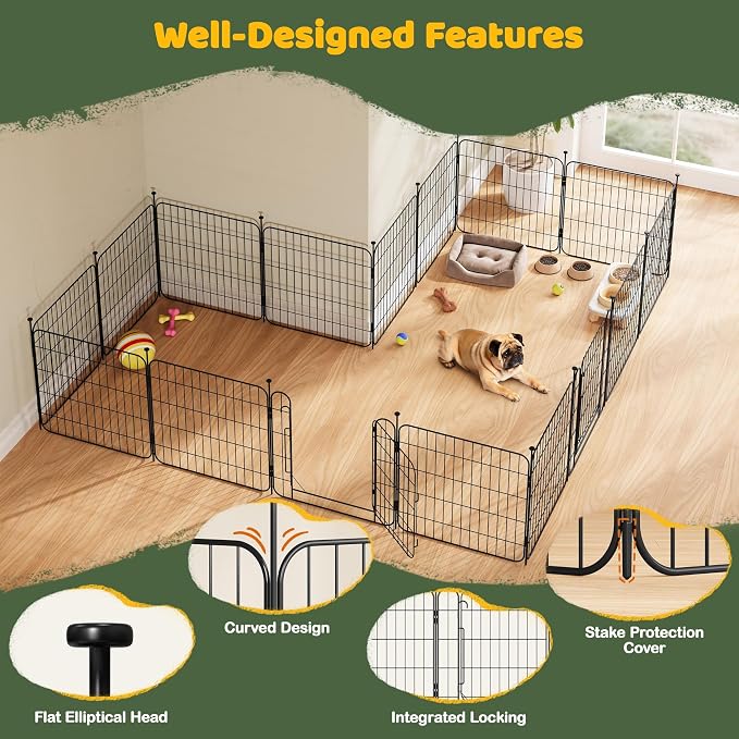 Yaheetech Expandable Dog Playpen, 8 Panel 24 inch Puppy Playpen - Image 4