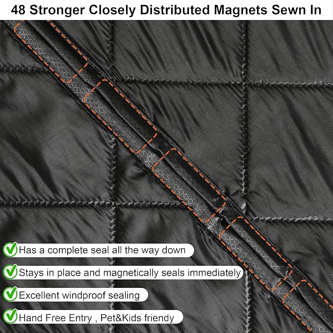 Reversible Wide Magnetic Thermal Insulated Door Curtain - Image 5