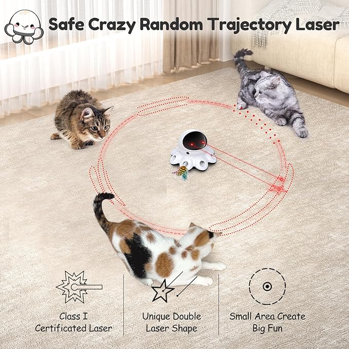 ORSDA Cat Laser Toy, 2-in-1 Interactive Automatic Motion Activated Moving 8 - Image 3
