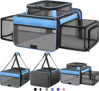 Top and 2 Sides Expandable Cat Carrier 18x13.5x9.5, TSA Airline Approved Dog by SHARLOVY
