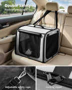 Pecute Dog Car Carrier Light Weight 19.7×16.9×14.8in, Dog Carrier Easy to - Image 2