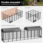 Large Dog Kennel Outside with Roof, Heavy-Duty Indoor Outdoor Dog Run Dog - Image 2
