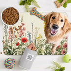 Vintage Flower Botanical Garden Dog Cat Food Mat, Absorbent Pet Feeding Mat - Image 7