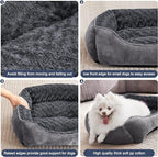 JOEJOY Rectangle Dog Bed for Large Medium Small Dogs - Image 4