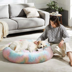 WESTERN HOME WH Calming Dog & Cat Donut Cuddler, Anti-Anxiety Warming Cozy Soft - Image 2