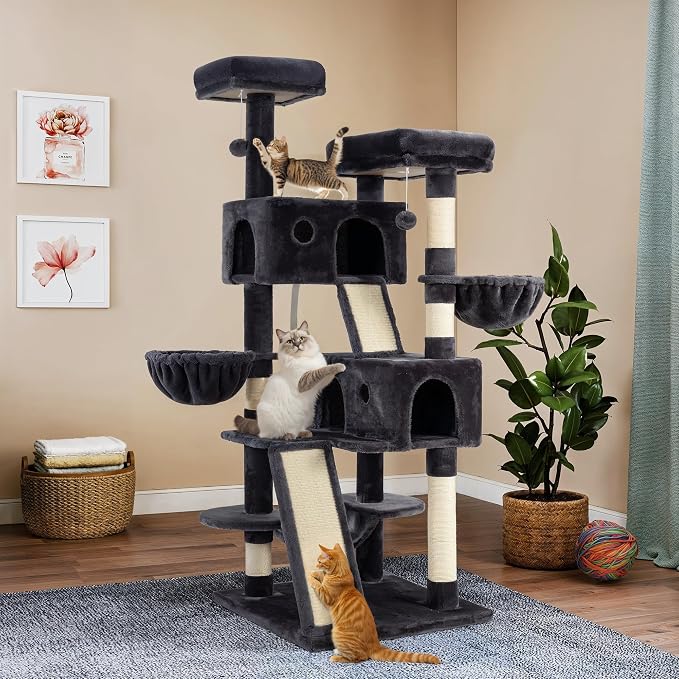 WEEWAY Cat Tree Tower for Indoor Cats, Stand House Condo Cave, Sisal Scratching by WEEWAY