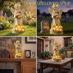 Chunful Solar Angel Dog Memorial Statue 10" Resin Pet Memorial Gift - Image 6