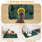 Tropical Palm Feeding Mat, Non-Slip Rubber Backing Mat, Cat Dog Accessories - Image 7