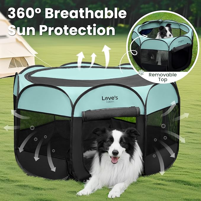 Love's cabin Pet Puppy Dog Playpen, Medium Dog Tent Crates Cage Indoor/Outdoor - Image 9