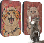 2 Packs Art Cat Wall-Mountable Scratching Board 16.7x11x1 Inch Cat Wall Scratch by LESISSMER
