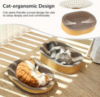 FUKUMARU 3PCS Cardboard Cat Scratcher Bed, Durable Oval Cat Scratch Bed Pads - Image 3
