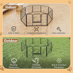 DUMOS Dog Playpen Indoor, Metal 32 Inch 8 Panels Foldable Pet Fence - Image 6