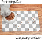 Ralxion Checkered Dog Feeding Mat, Absorbent Mats - Image 3