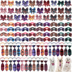 Reginary 100 Pieces Dog Bow Tie Collar Set Include 40 Dog Neckties, and 30 by Reginary