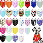 30 Pack Large Polka Dot Dog Bandanas Stitch Dog Bandana Bulk Reversible Print by Bestwishforyou