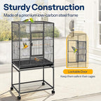 VIVOHOME 54 Inch Wrought Iron Large Bird Flight Cage - Image 5