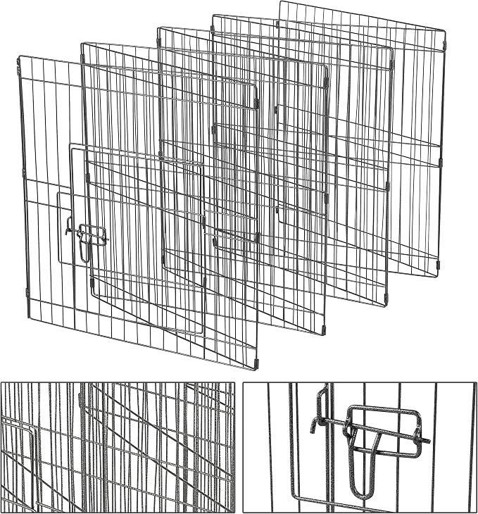 Yaheetech 24 inch 24 Panel Black Heavy Duty Foldable Metal Dog Exercise Pen - Image 4