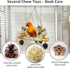 Large Bird Swing for Cage with Chew Toys, 3 Sisal-Wrapped Bird Perches & Stable - Image 4