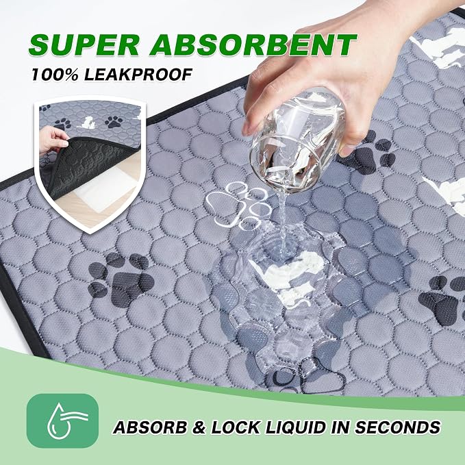 Washable Pee Pads for Dogs, 4 Pack Absorbent Reusable Training Dog Pads Pet - Image 2