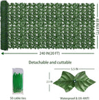 Artificial Fence Privacy Screen: 4FT x 20FT UV-Anti Faux Greenery Backdrop Ivy - Image 2