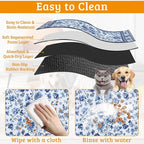 Blue Flower Dog Food Mat, Absorbent Pet Feeding Mat - Image 5
