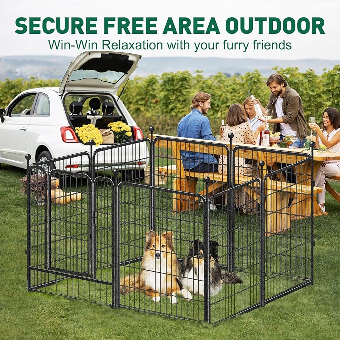 Dog Playpen Outdoor, 8 Panels 40" High Heavy Duty Metal Dog Pen, Pet Fence - Image 2