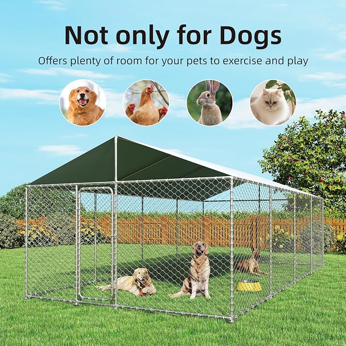 20'x10' Large Outdoor Dog Kennel, Heavy Duty Dog Enclosure - Image 7