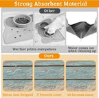Sand Starfish Dog Cat Food Mat, Wood Board Absorbent Waterproof Placemat - Image 3
