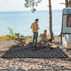 GENIMO Outdoor Rug 4x6 Waterproof, Reversible Mats, Outdoor Area Rug, Plastic - Image 2