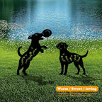 4 Pack Dog Metal Garden Decorative Stakes, Weather Proof Puppy Silhouette - Image 2