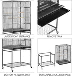 Yaheetech 54-inch Wrought Iron Standing Large Parrot Parakeet Flight Bird Cage - Image 7
