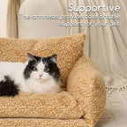 Hollypet Cat Bed Fluffy Plush Mutifuctional Double-Layer Soft Pet Couch - Image 4