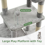 Cat Tree for Indoor Cats, 55.1 inch Cat Tower - Image 4